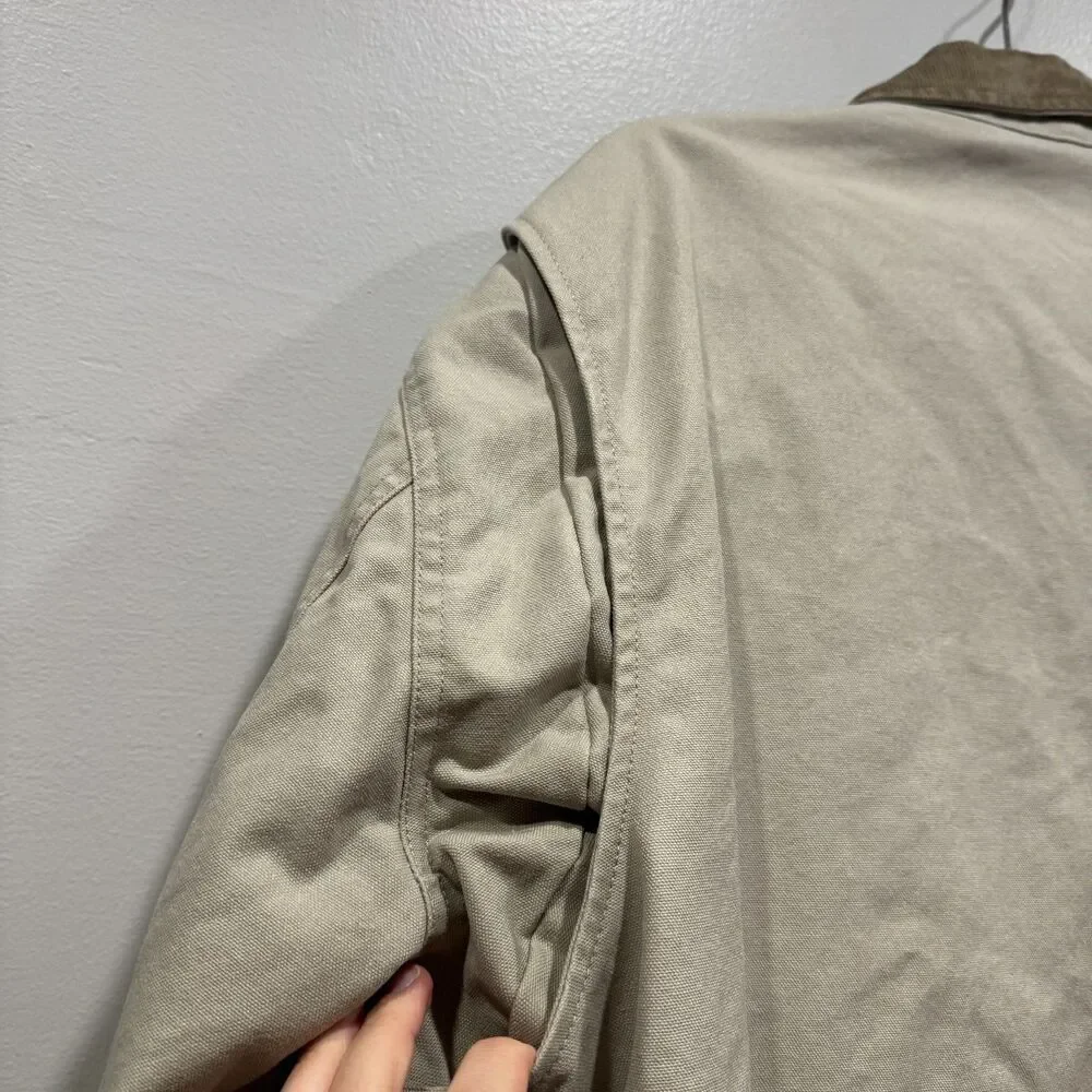 Wallace & Barnes Work Jacket Canvas Chore Barn Coat Insulated Tan Zip Up Men XXL